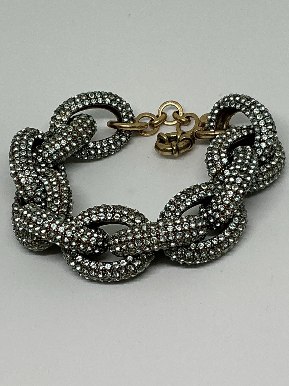 J Crew Chunky Blue Crystal Link Bracelet - Picture 2 of 9